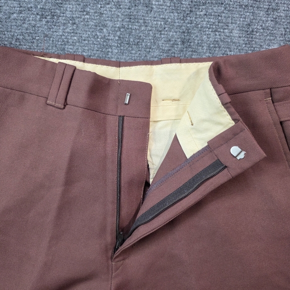 Vintage 70s Flare Pants Brown Disco High Rise Bell Bottom Trousers - Picture 4 of 12